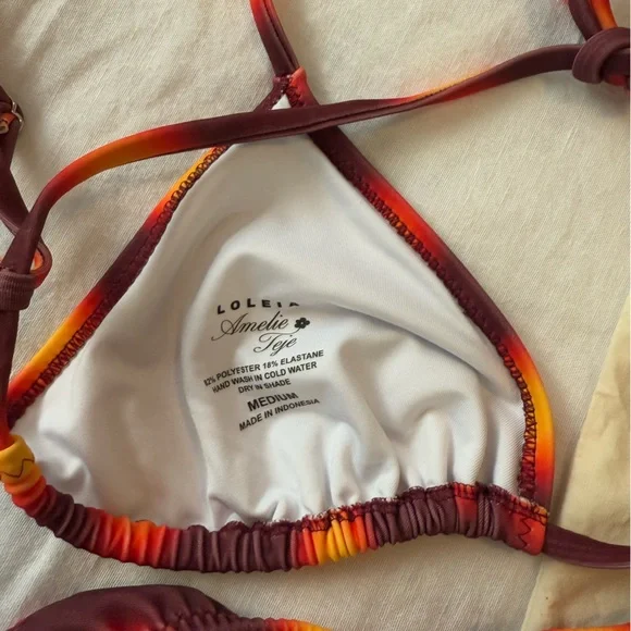 Loleia Swim Playa Blanca Glow Burgundy - Shoulder Top and Scrunchie Bottoms - Picture 9 of 12